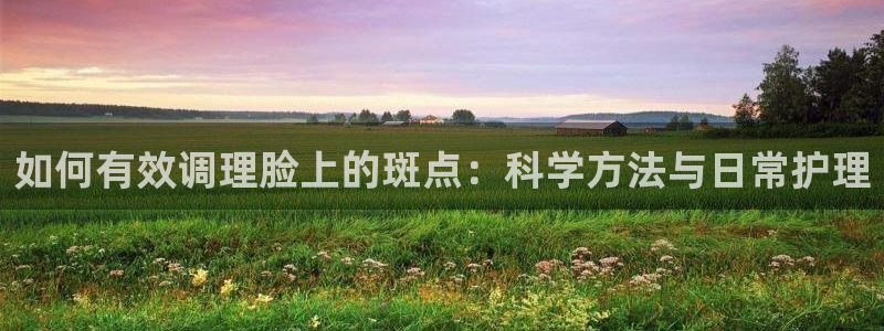 如何有效调理脸上的斑点：科学方法与日常护理